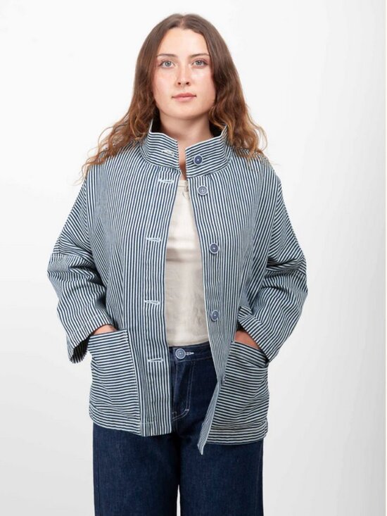 Gravel & Gold Jackets & Blazers - Gravel & Gold - Marram Jacket / Chore Coat - Conductor Stripe